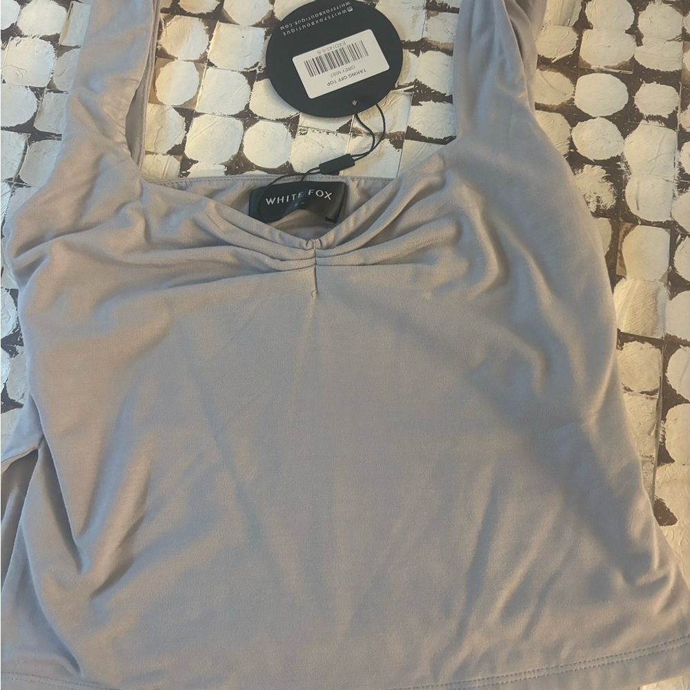 White Fox Boutique Gray Top